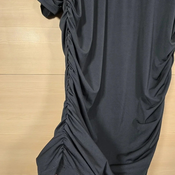 Torrid Mini Studio Knit Shirred Dress Black Size 3 3X Bodycon Jersey Long Sleeve - Picture 5 of 11